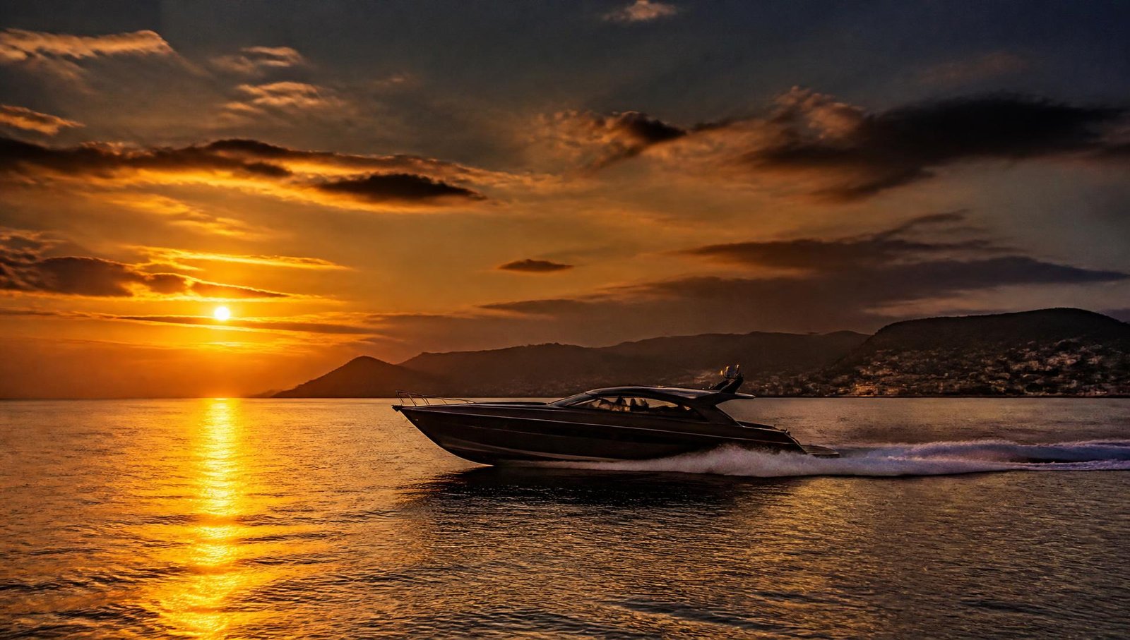 Golden sunset over the sea at Saidia